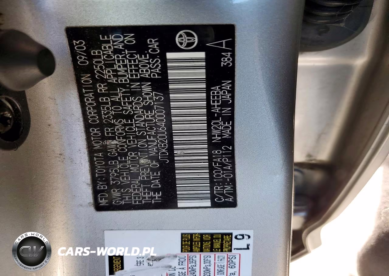 2004 Toyota Prius Base VIN:JTDKB20U640007137 - 12
