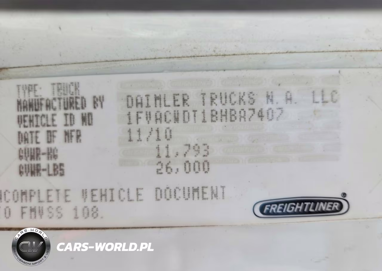 2011 Frht - Freightliner M2 VIN:1FVACWDT1BHBA7407 - 13