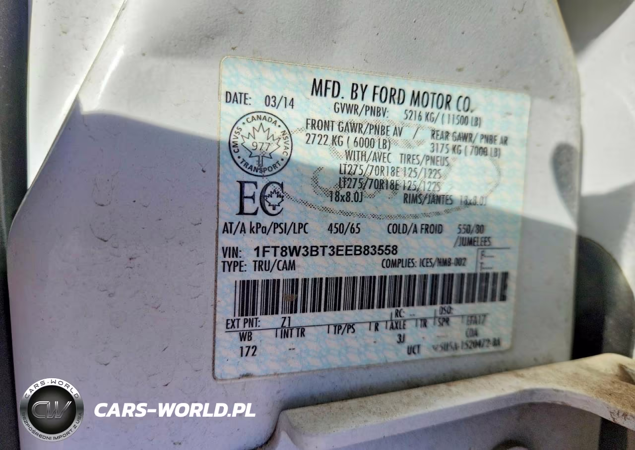 2014 Ford F350 Super Duty VIN:1FT8W3BT3EEB83558 - 13