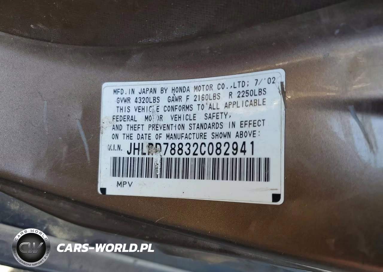 2002 Honda Cr-V Ex VIN:JHLRD78832C082941 - 13