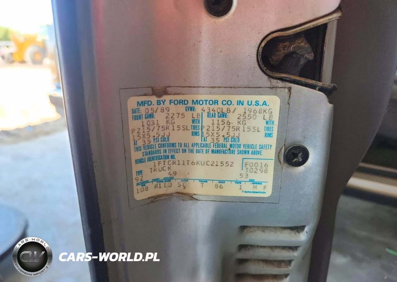 1989 Ford Ranger VIN:1FTCR11T6KUC21552 - 12