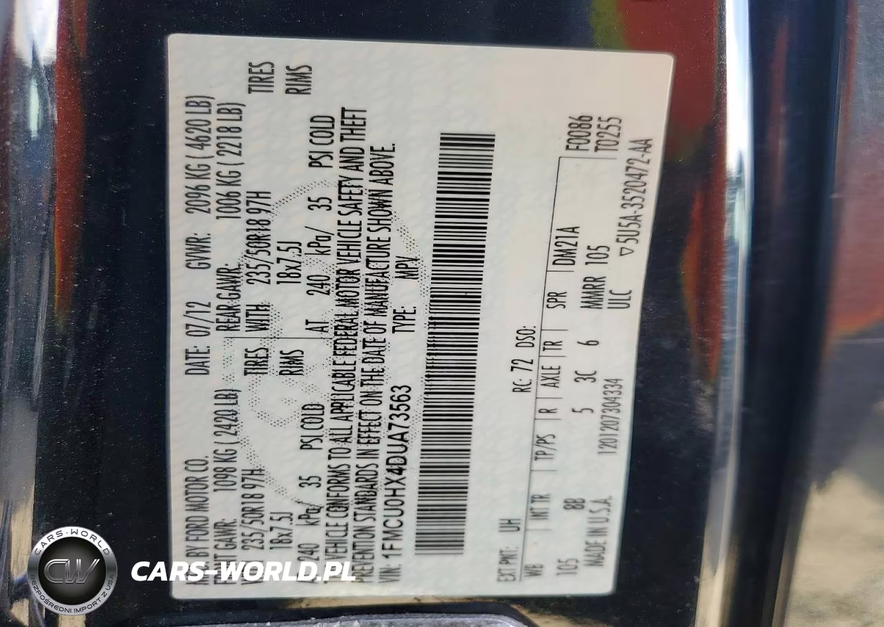 2013 Ford Escape Sel VIN:1FMCU0HX4DUA73563 - 14