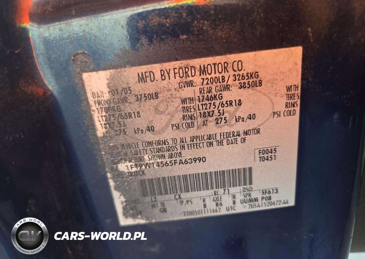 2005 Ford F150 Supercrew VIN:1FTPW14565FA63990 - 12