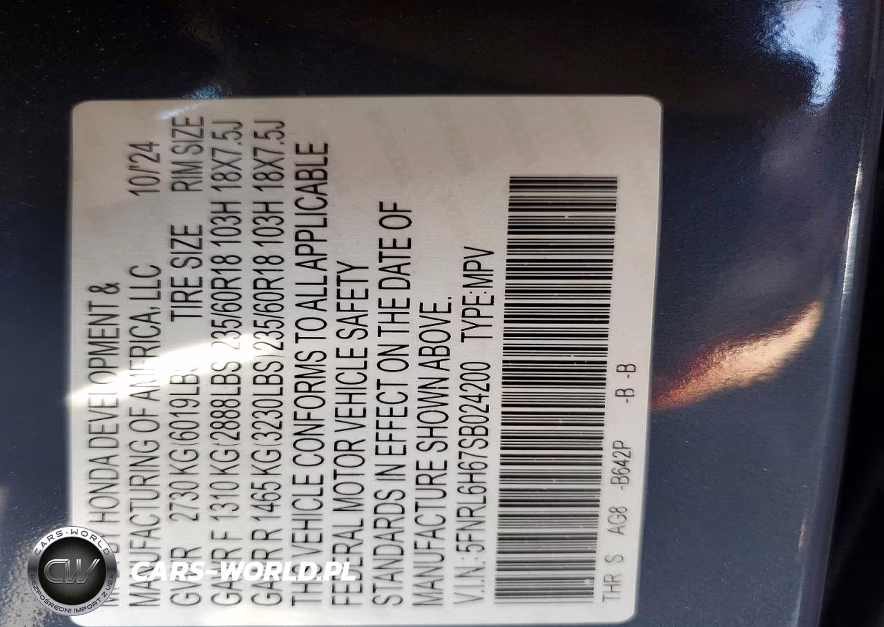 2025 Honda Odyssey Exl VIN:5FNRL6H67SB024200 - 13