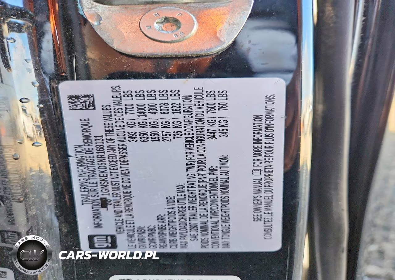 2022 Chevrolet Suburban K1500 Rst VIN:1GNSKEKD5NR168131 - 14