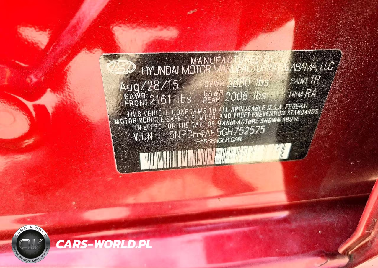 2016 Hyundai Elantra Se VIN:5NPDH4AE5GH752575 - 12