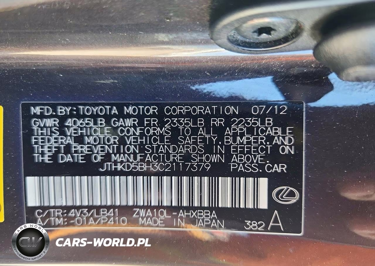 2012 Lexus Ct 200 VIN:JTHKD5BH3C2117379 - 12