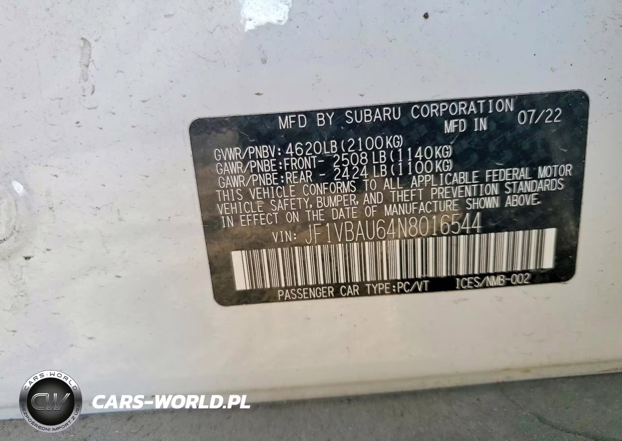 2022 Subaru Wrx Gt VIN:JF1VBAU64N8016544 - 13