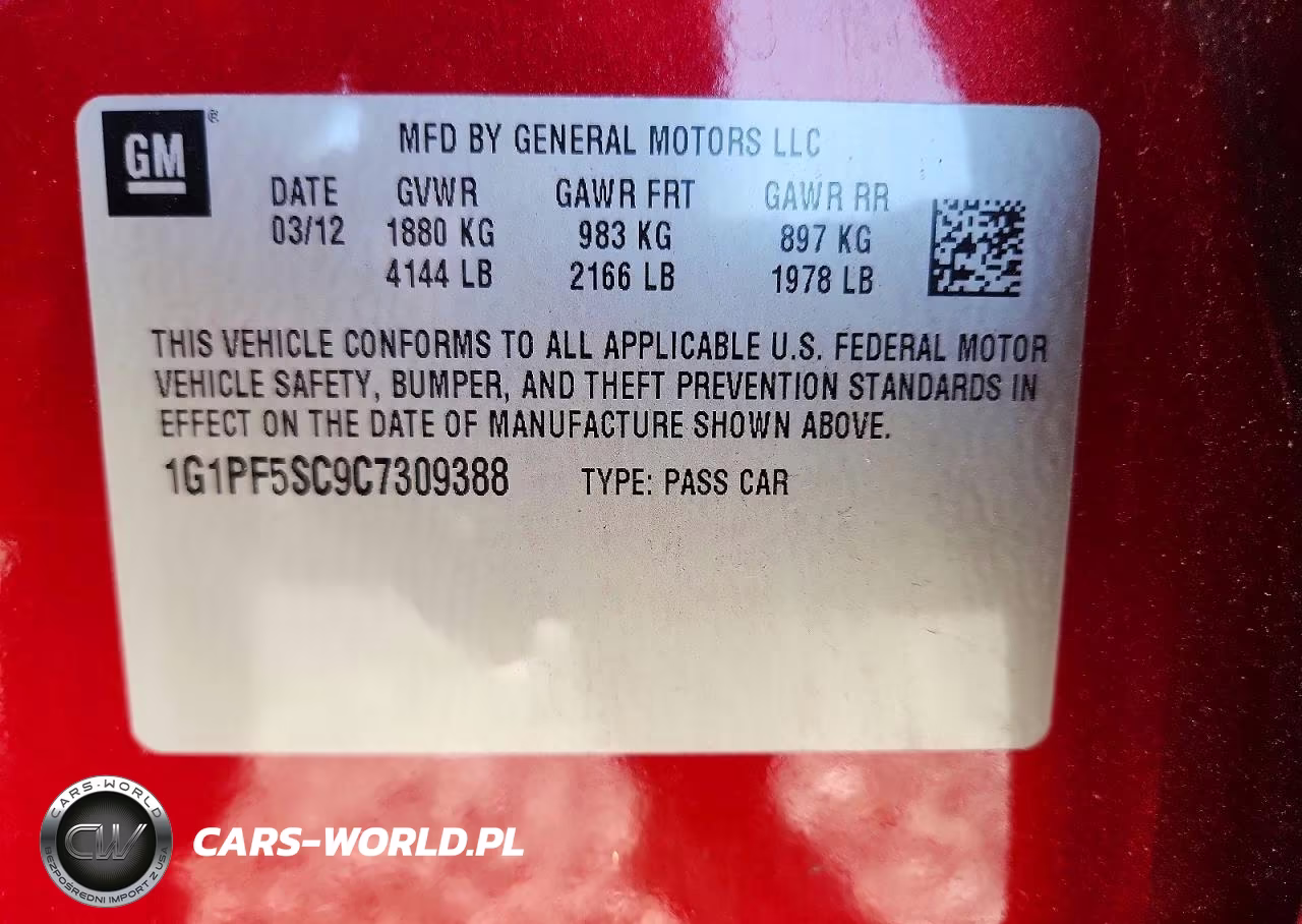 2012 Chevrolet Cruze Lt VIN:1G1PF5SC9C7309388 - 12