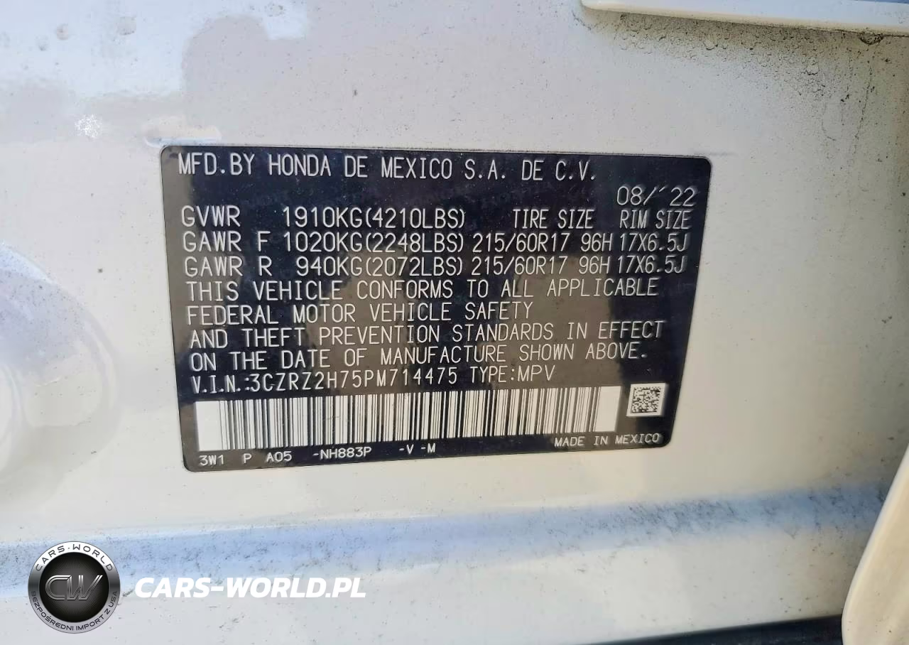 2023 Honda Hr-V Exl VIN:3CZRZ2H75PM714475 - 13