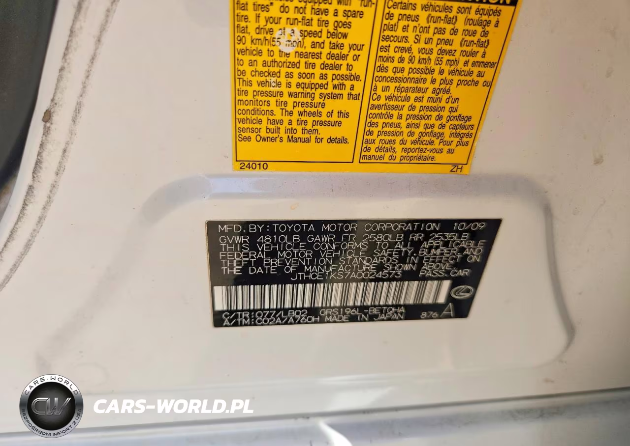 2010 Lexus Gs 350 VIN:JTHCE1KS7A0024573 - 12