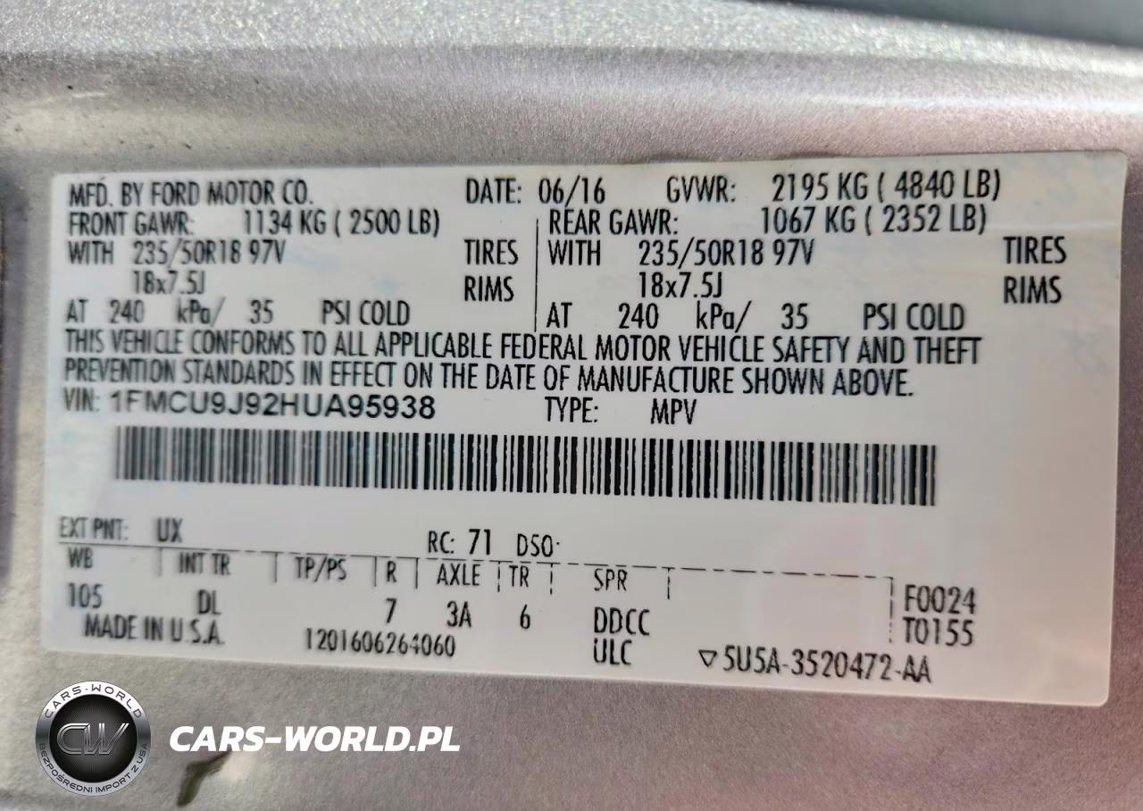 2017 Ford Escape Titanium VIN:1FMCU9J92HUA95938 - 13