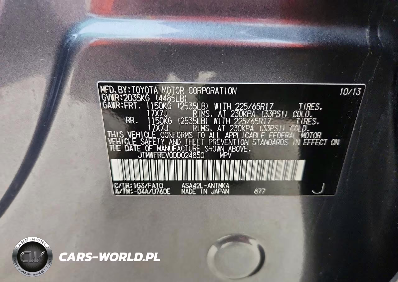 2013 Toyota Rav4 Xle VIN:JTMWFREV0DD024850 - 12