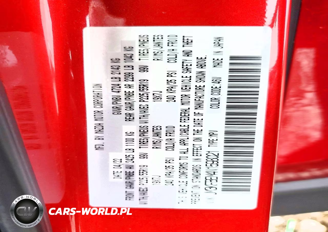 2022 Mazda Cx-5 Premium Plus VIN:JM3KFBEM4N1598021 - 12