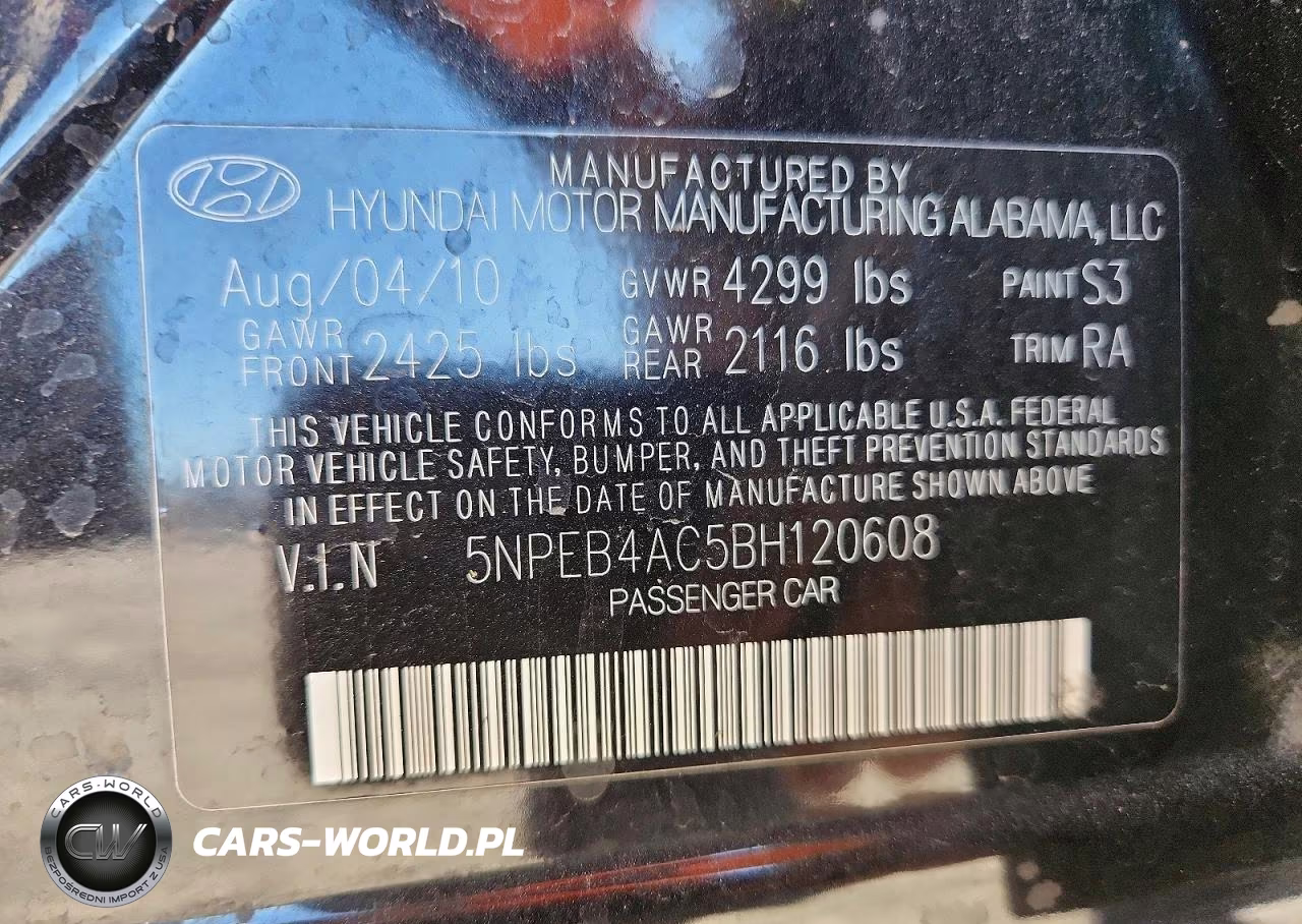2011 Hyundai Sonata Gls VIN:5NPEB4AC5BH120608 - 13