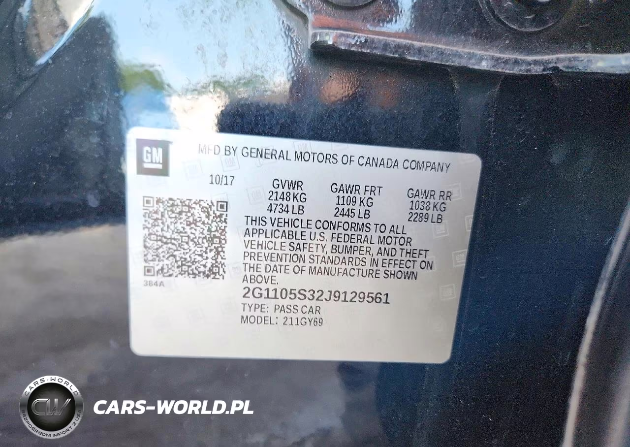 2018 Chevrolet Impala Lt VIN:2G1105S32J9129561 - 12