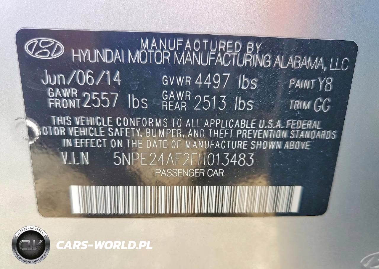 2015 Hyundai Sonata Se VIN:5NPE24AF2FH013483 - 12