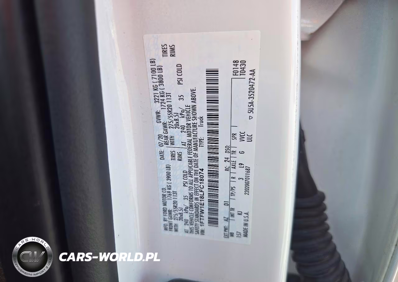 2020 Ford F150 Supercrew VIN:1FTFW1E18LFC18074 - 13