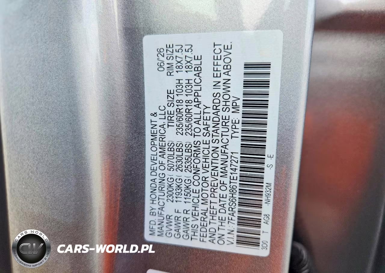 2026 Honda Cr-V Sport-L VIN:7FARS6H86TE147271 - 14