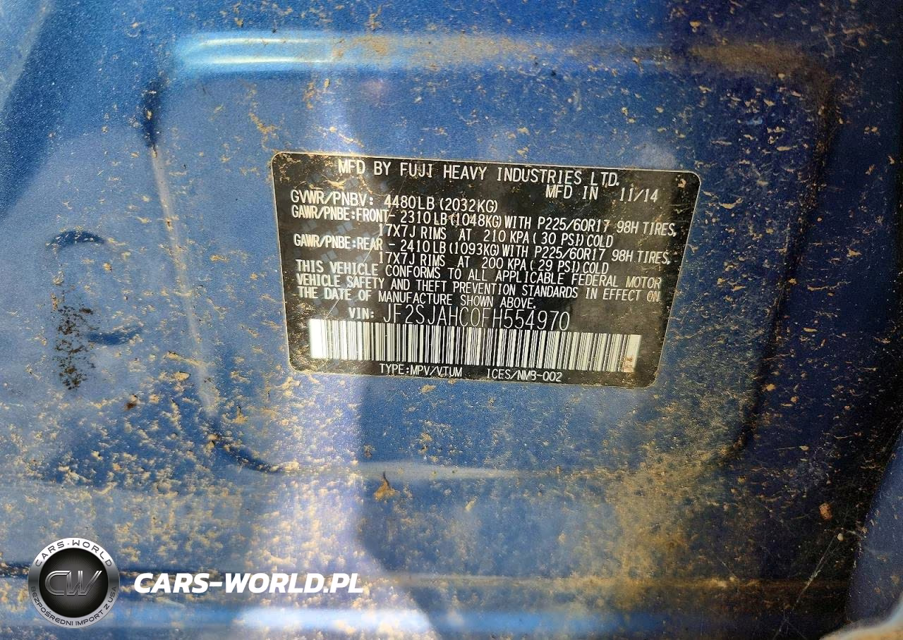 2015 Subaru Forester 2.5I Limited VIN:JF2SJAHC0FH554970 - 13
