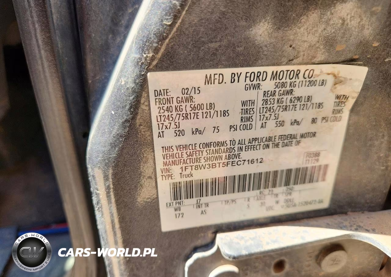 2015 Ford F350 Sd Xl VIN:1FT8W3BT5FEC71612 - 12