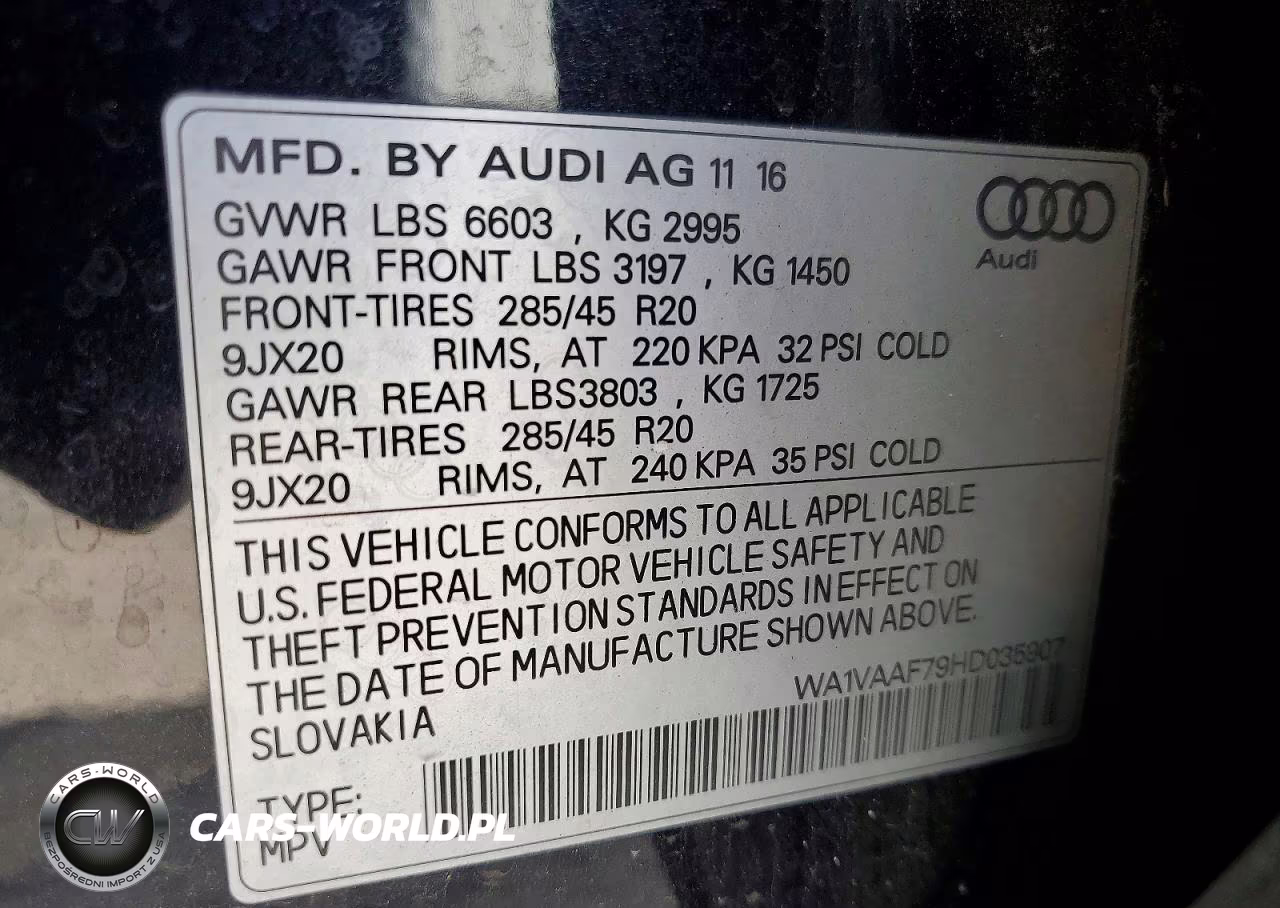 2017 Audi Q7 Prestige VIN:WA1VAAF79HD035907 - 13