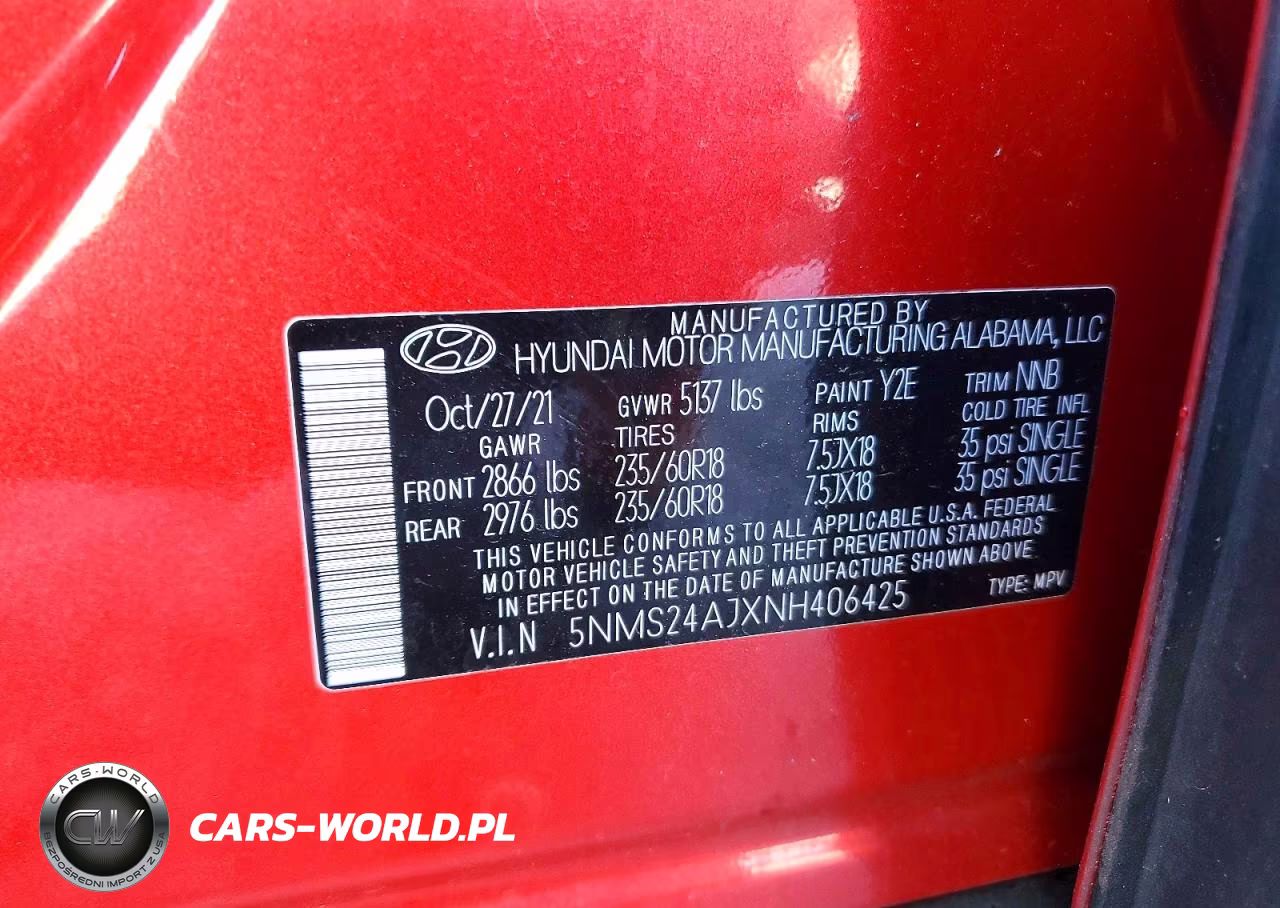 2022 Hyundai Santa Fe Sel VIN:5NMS24AJXNH406425 - 13