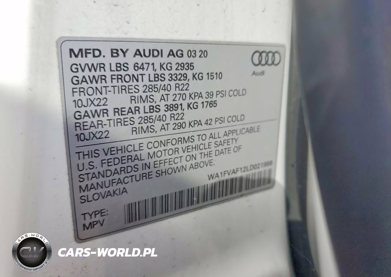 2020 Audi Q8 Prestige S-Line VIN:WA1FVAF12LD021988 - 13