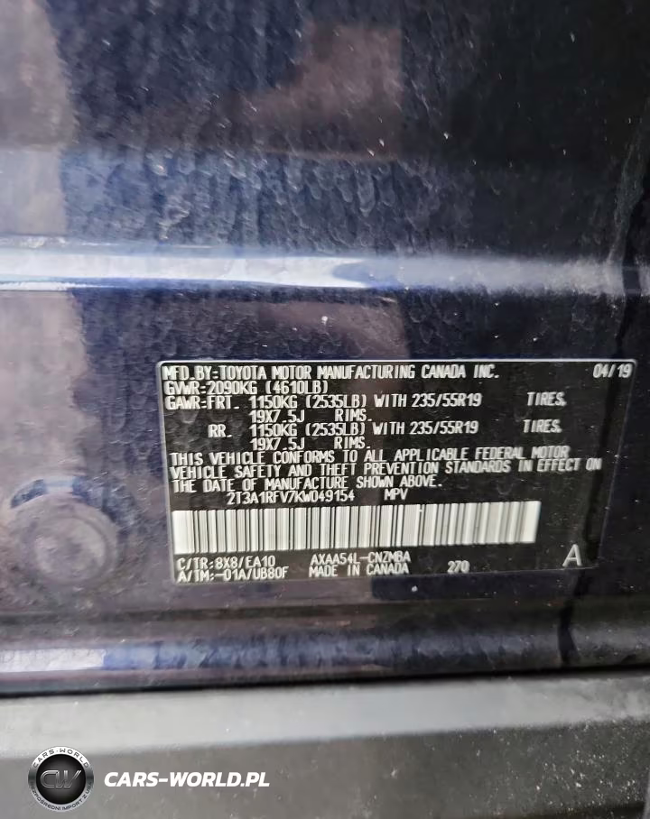 2019 Toyota Rav4 Xle Premium VIN:2T3A1RFV7KW049154 - 13