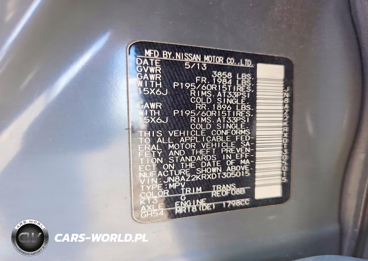 2013 Nissan Cube 1.8 S VIN:JN8AZ2KRXDT305015 - 14