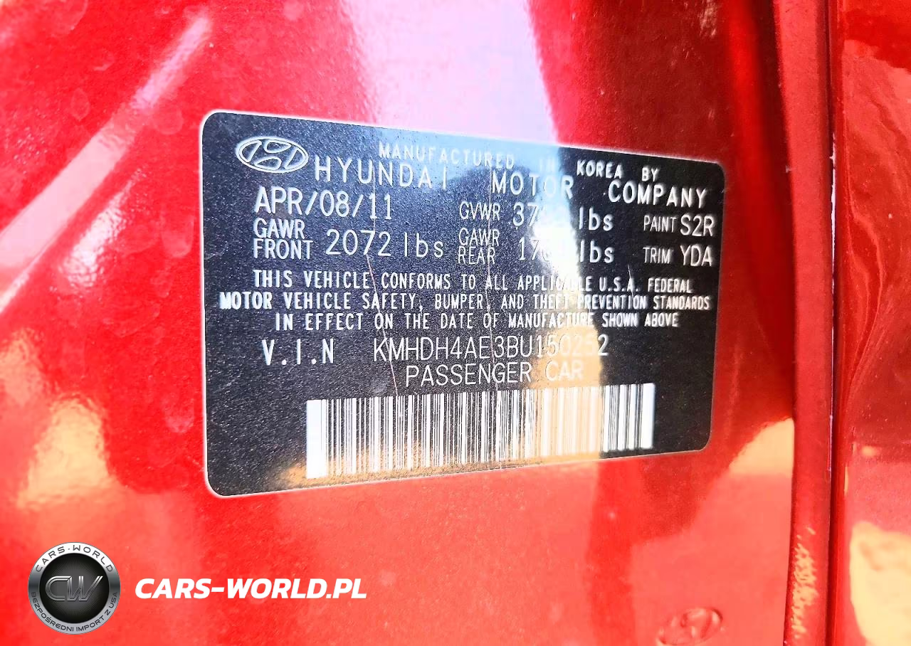 HYUNDAI ELANTRA GL VIN:KMHDH4AE3BU150252 - 12