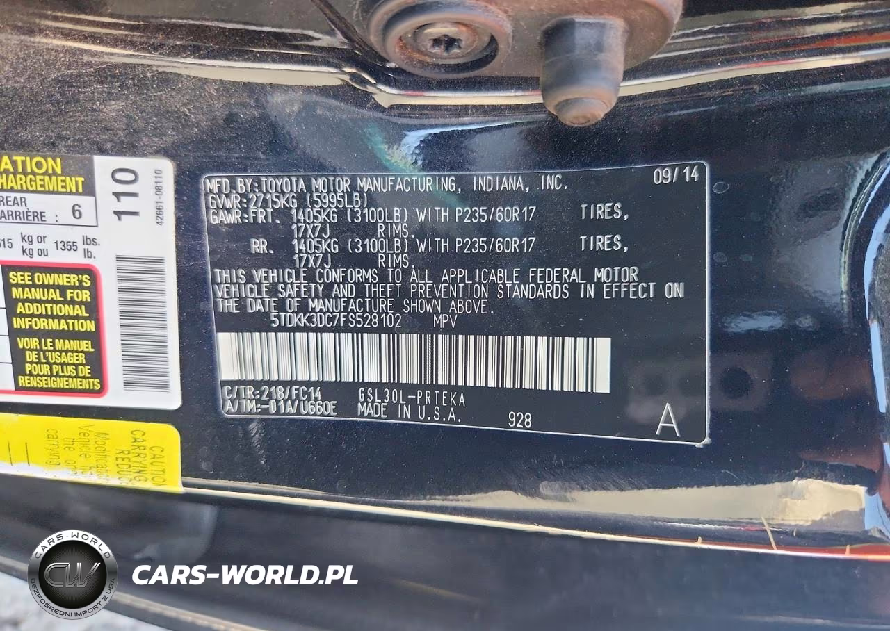 2015 Toyota Sienna Le VIN:5TDKK3DC7FS528102 - 13