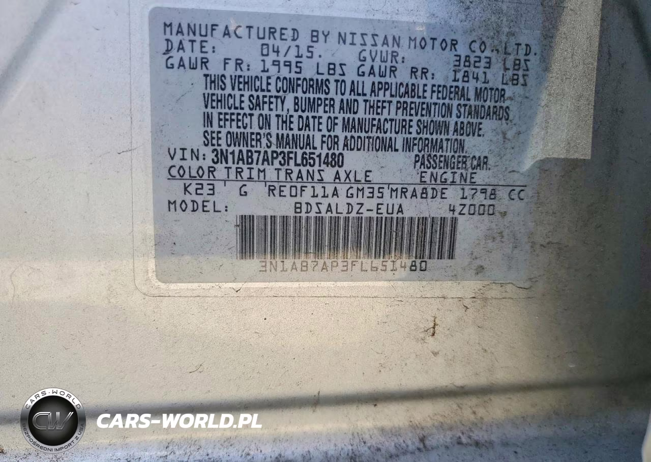 2015 Nissan Sentra Sv VIN:3N1AB7AP3FL651480 - 12