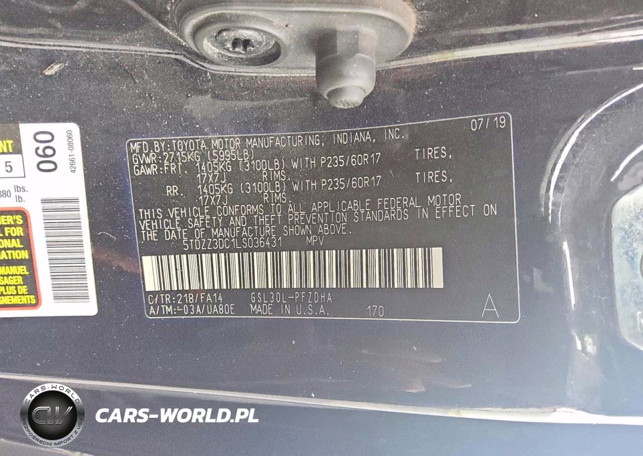 2020 Toyota Sienna L VIN:5TDZZ3DC1LS036431 - 13