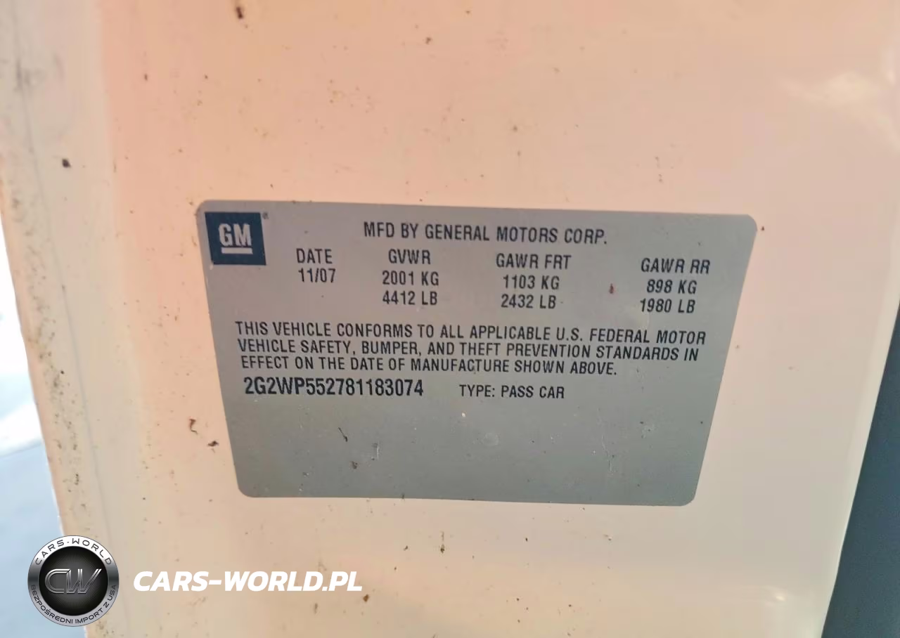 2008 Pontiac Grand Prix VIN:2G2WP552781183074 - 12