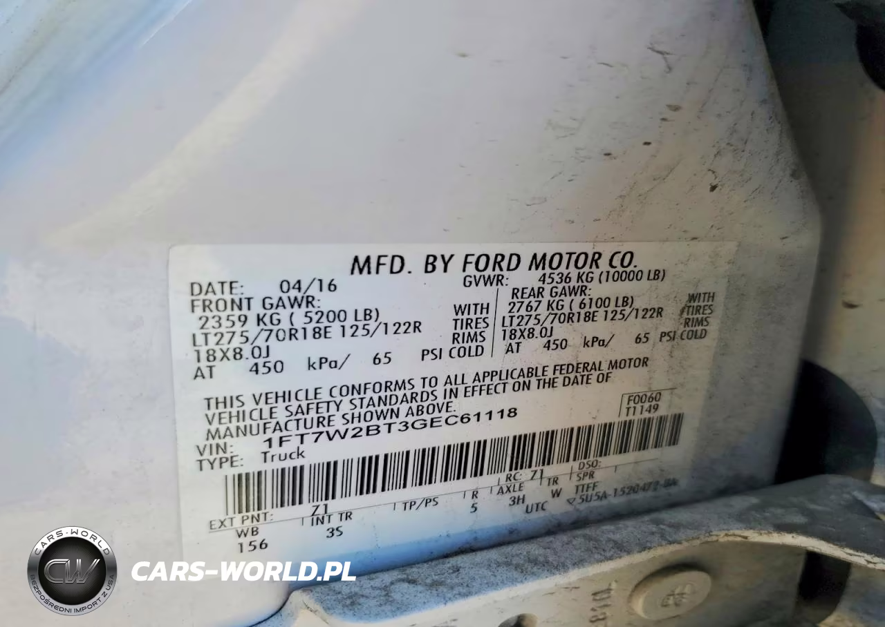 2016 Ford F250 Super Duty VIN:1FT7W2BT3GEC61118 - 12