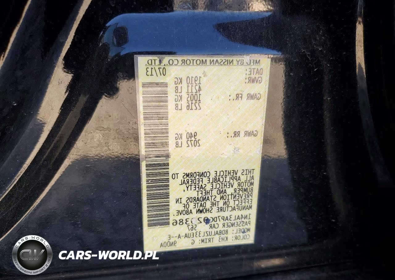 2013 Nissan Altima 2.5 VIN:1N4AL3AP7DC920386 - 12
