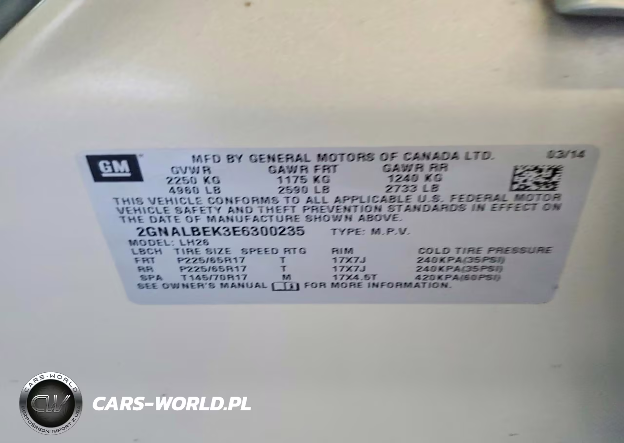 2014 Chevrolet Equinox Lt VIN:2GNALBEK3E6300235 - 13
