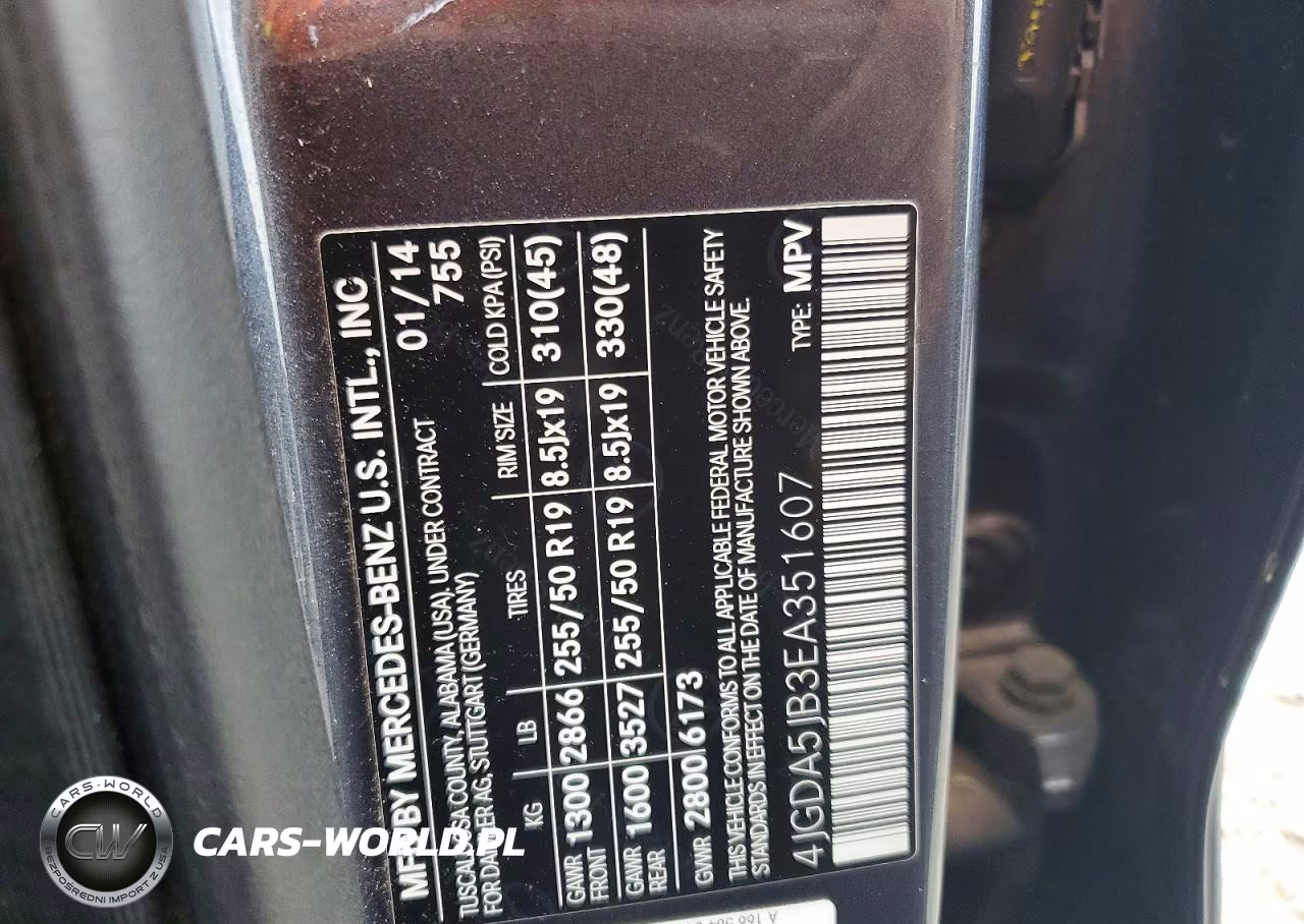 2014 Mercedes-Benz Ml 350 VIN:4JGDA5JB3EA351607 - 13