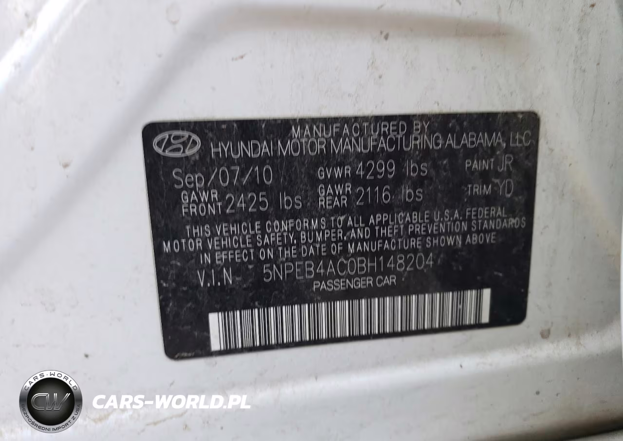 2011 Hyundai Sonata Gls VIN:5NPEB4AC0BH148204 - 12