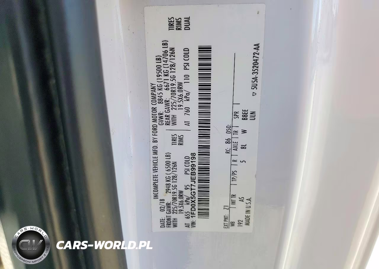2018 Ford F550 Super Duty VIN:1FD0X5GT7JEB99198 - 13