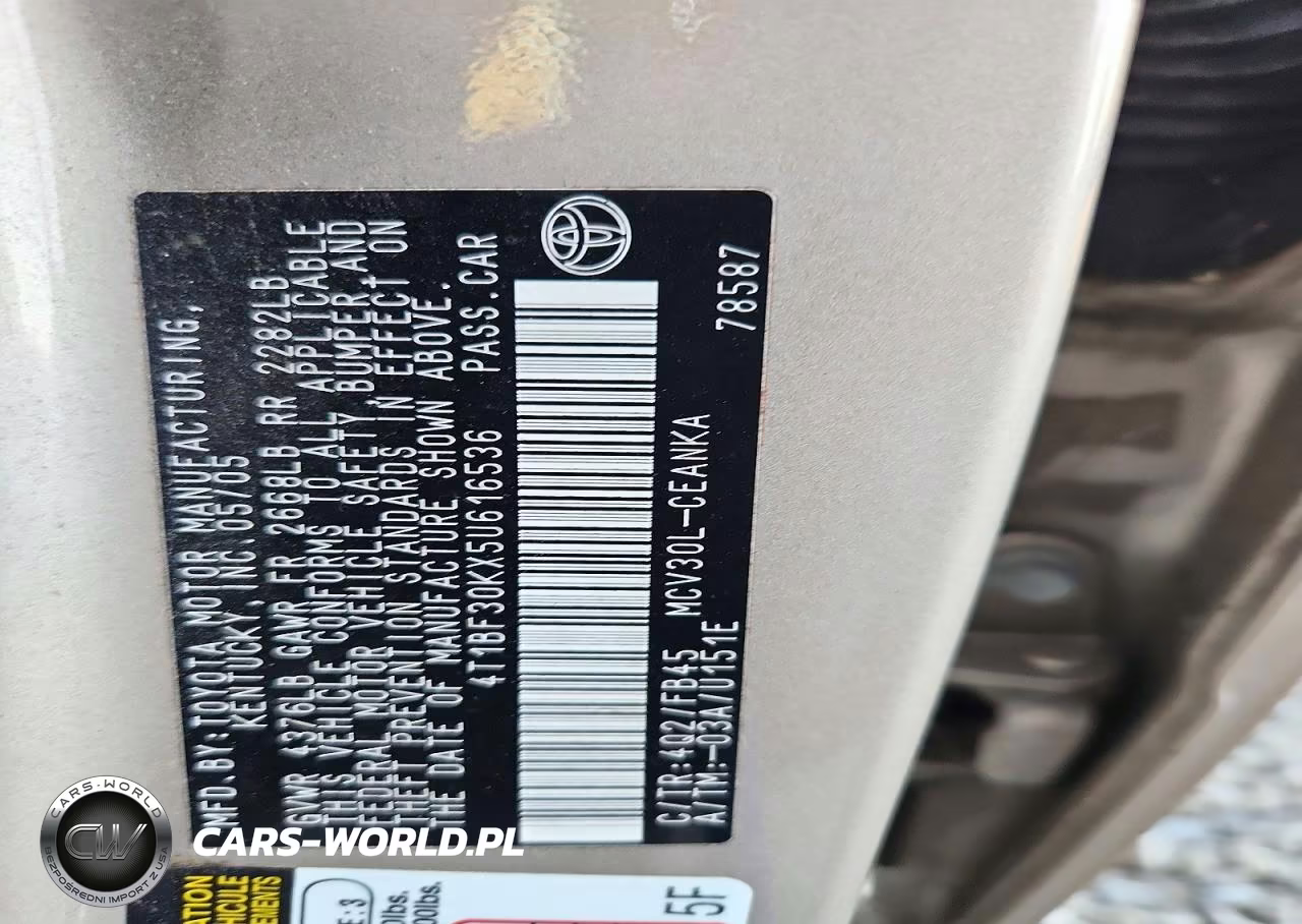 2005 Toyota Camry Le V6 VIN:4T1BF30KX5U616536 - 12