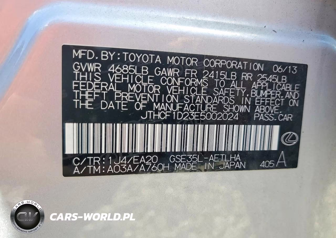 2014 Lexus Is 250 VIN:JTHCF1D23E5002024 - 12