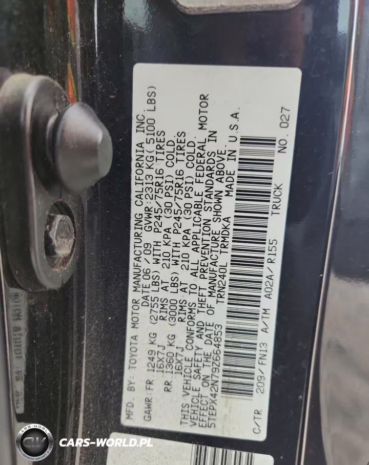2009 Toyota Tacoma Base VIN:5TEPX42N79Z664853 - 12