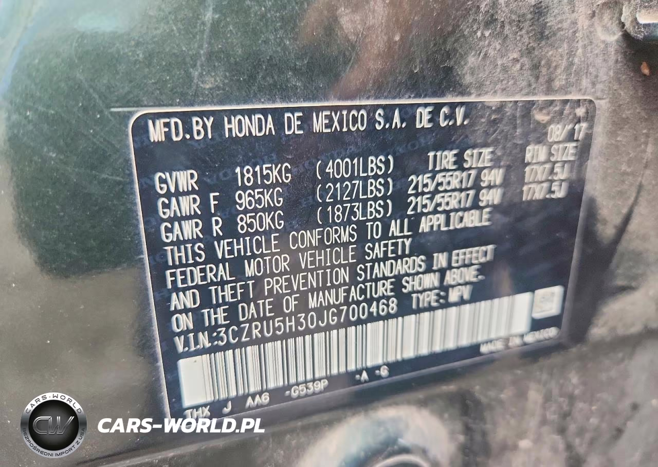 2018 Honda Hr-V Lx VIN:3CZRU5H30JG700468 - 13