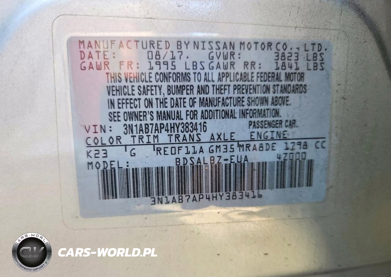 2017 Nissan Sentra S VIN:3N1AB7AP4HY383416 - 12
