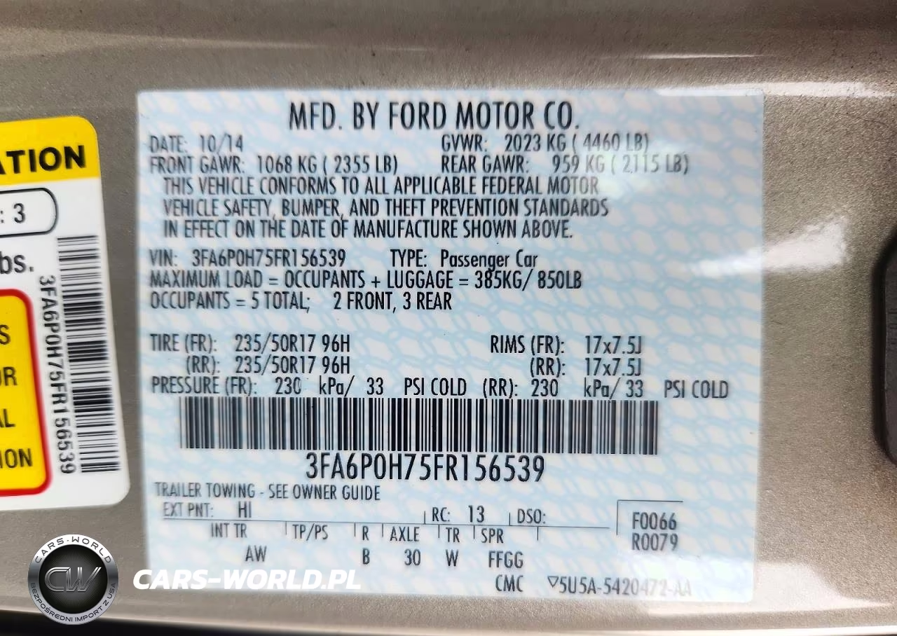 2015 Ford Fusion Se VIN:3FA6P0H75FR156539 - 12