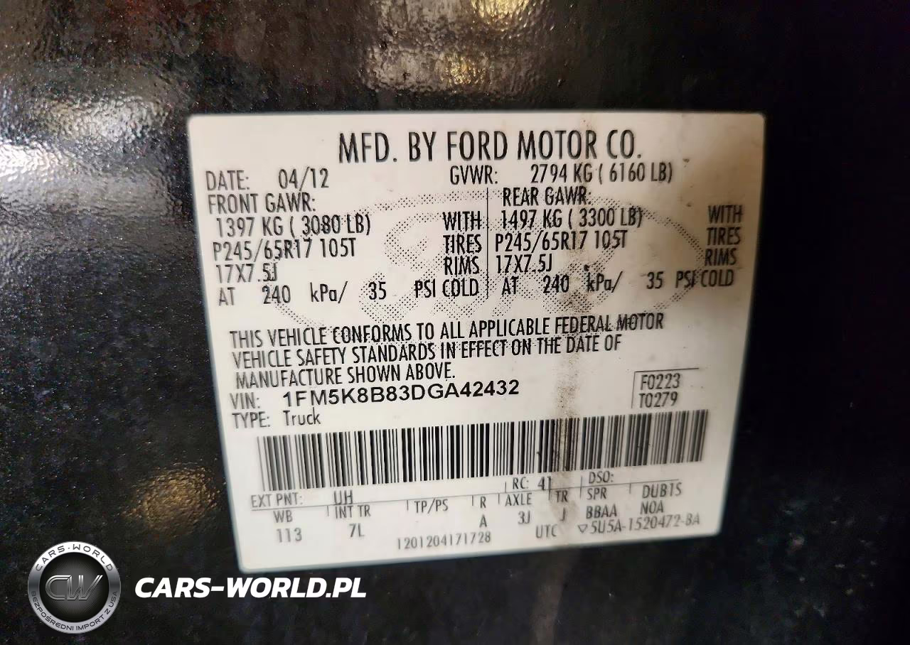 2013 Ford Explorer VIN:1FM5K8B83DGA42432 - 13