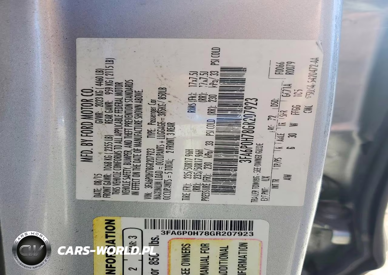 2016 Ford Fusion Se VIN:3FA6P0H78GR207923 - 12