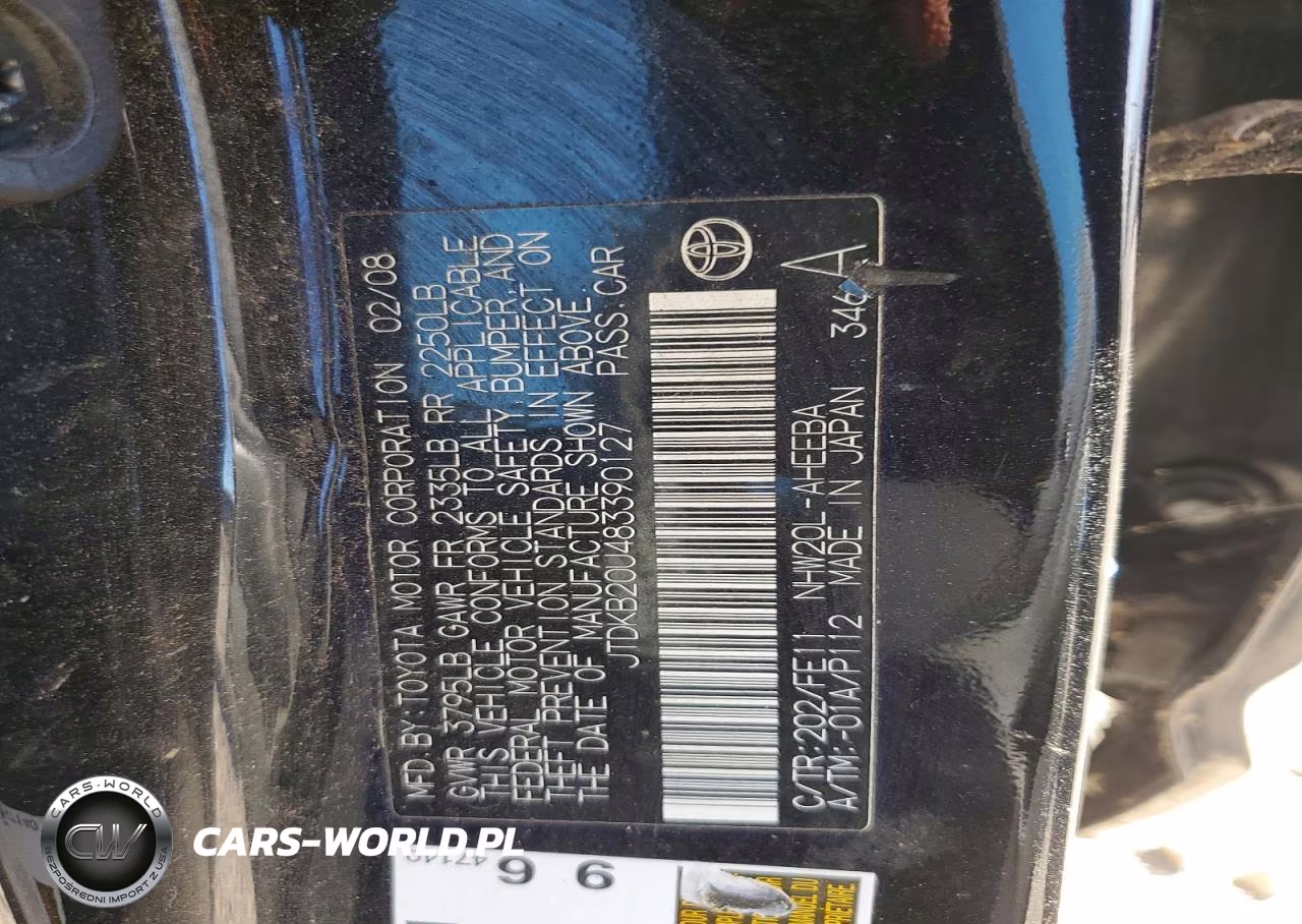 2008 Toyota Prius Touring VIN:JTDKB20U483390127 - 12